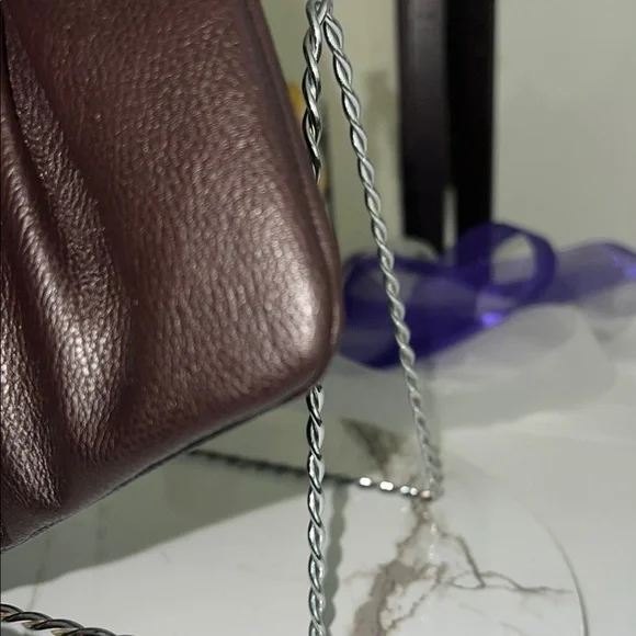 Apt. 9 Brown Leather Clutch with Bow Detail and Wristlet Strap - Picture 7 of 9